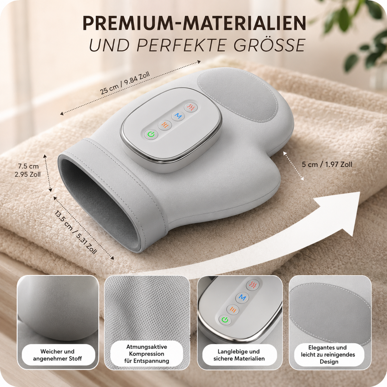 Handmassagegerät mit Wärme & Kompression
