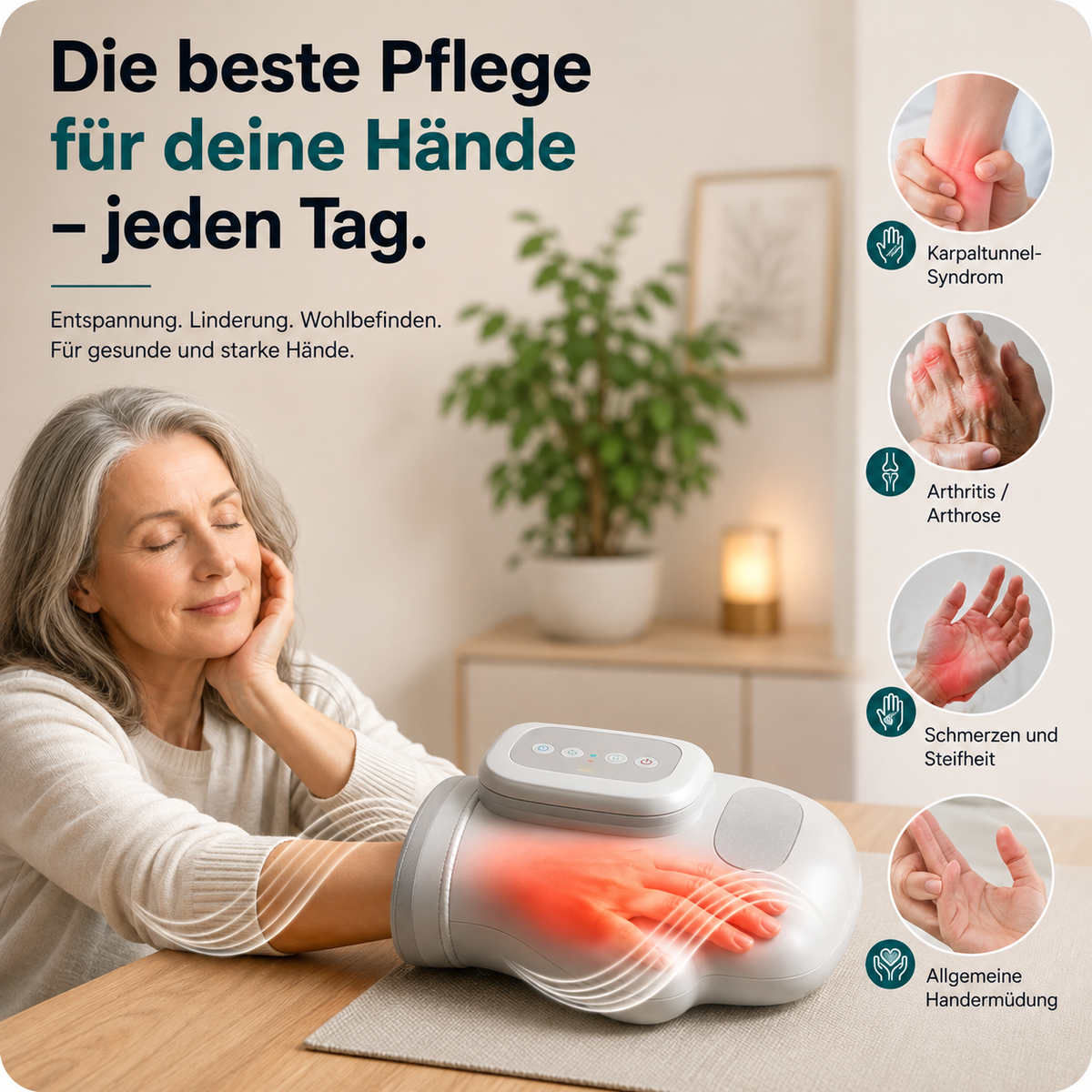 Handmassagegerät mit Wärme & Kompression